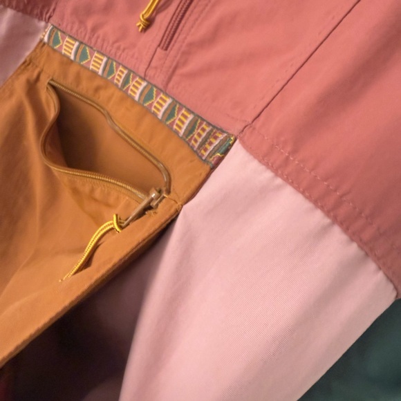 L.L.Bean Mountain Classic Anorak Colorblock Pullover Jacket - Rust, Pink & Olive - Picture 7 of 7